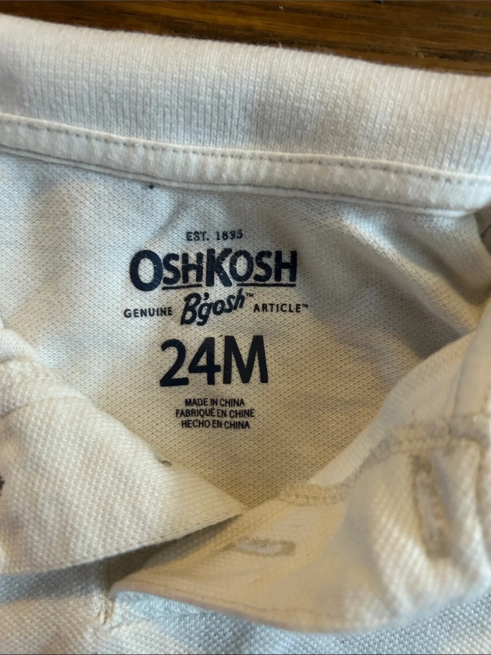 OshKosh 24M White Polo Bodysuit & Hooded Romper Set Lot 2pc